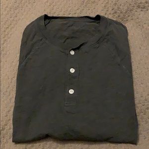 Barneys New York dark gray long sleeve Henley